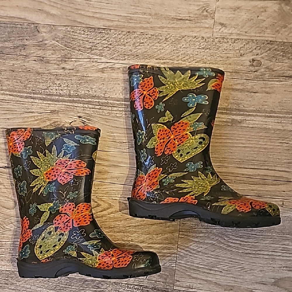 Sloggers Waterproof Floral Design Women's Rain Boots